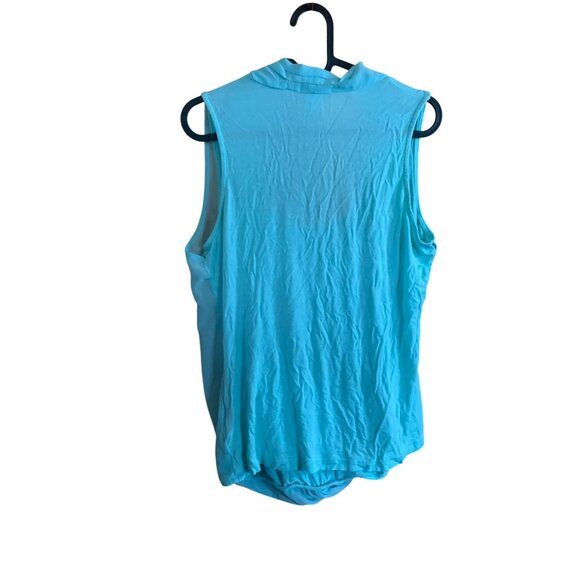 Sleeveless Venus Womens Draped Light Blue Top Size L Polyester Casual - Picture 5 of 9